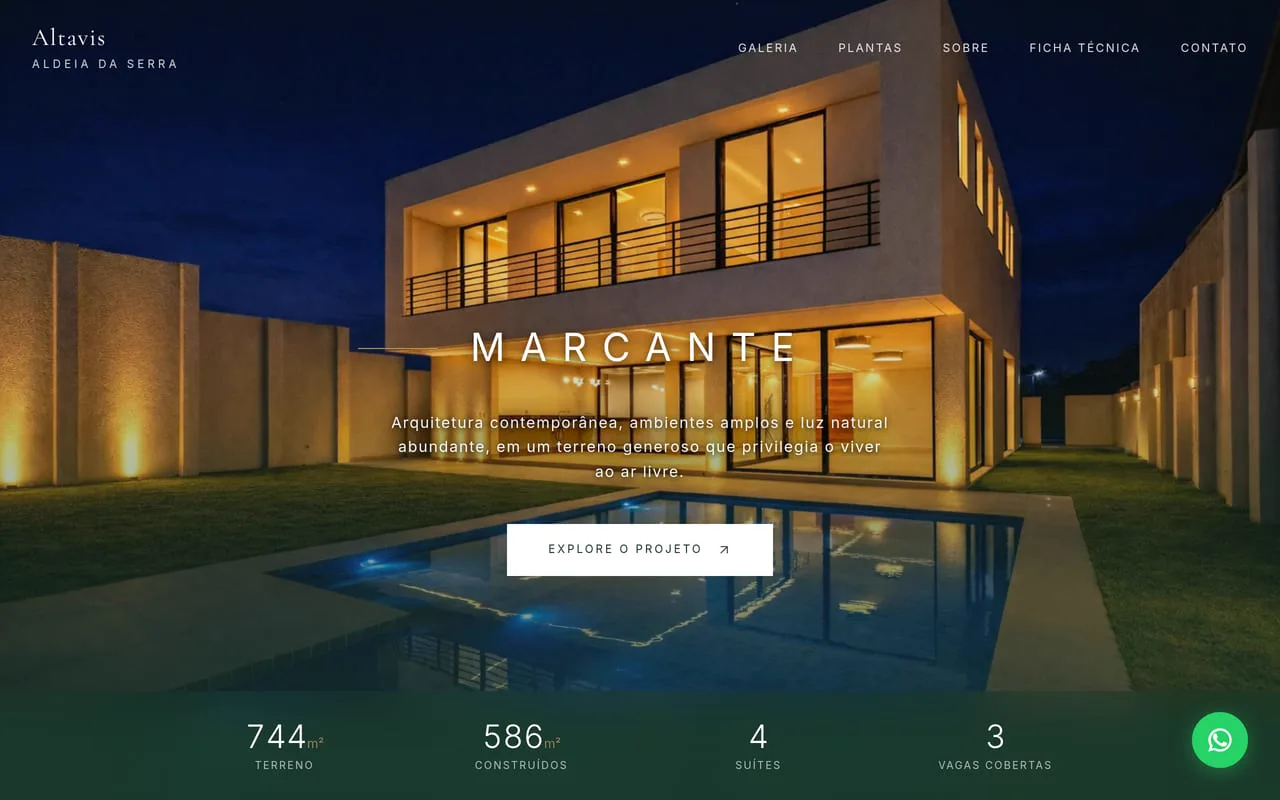 Landing page do Altavis Residencial